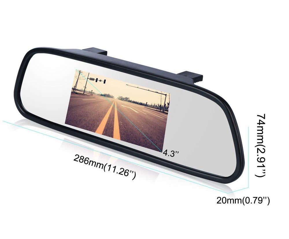 Pixel CMD Waterproof Rearview Camera with Wide Angle Even at Video Rearview Mirror Monitor Set [Origin] 420,000 170° (Visible Night) + 2-Way 4.3-inch