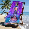Custom Name Personalized Coraline Print Beach Towel, for Trip Camping Beach Party Home Decor, Birthday Gift for Family & Friends