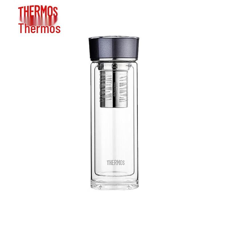 Thermos Double-Layer Tea Infuser Glass Bottle