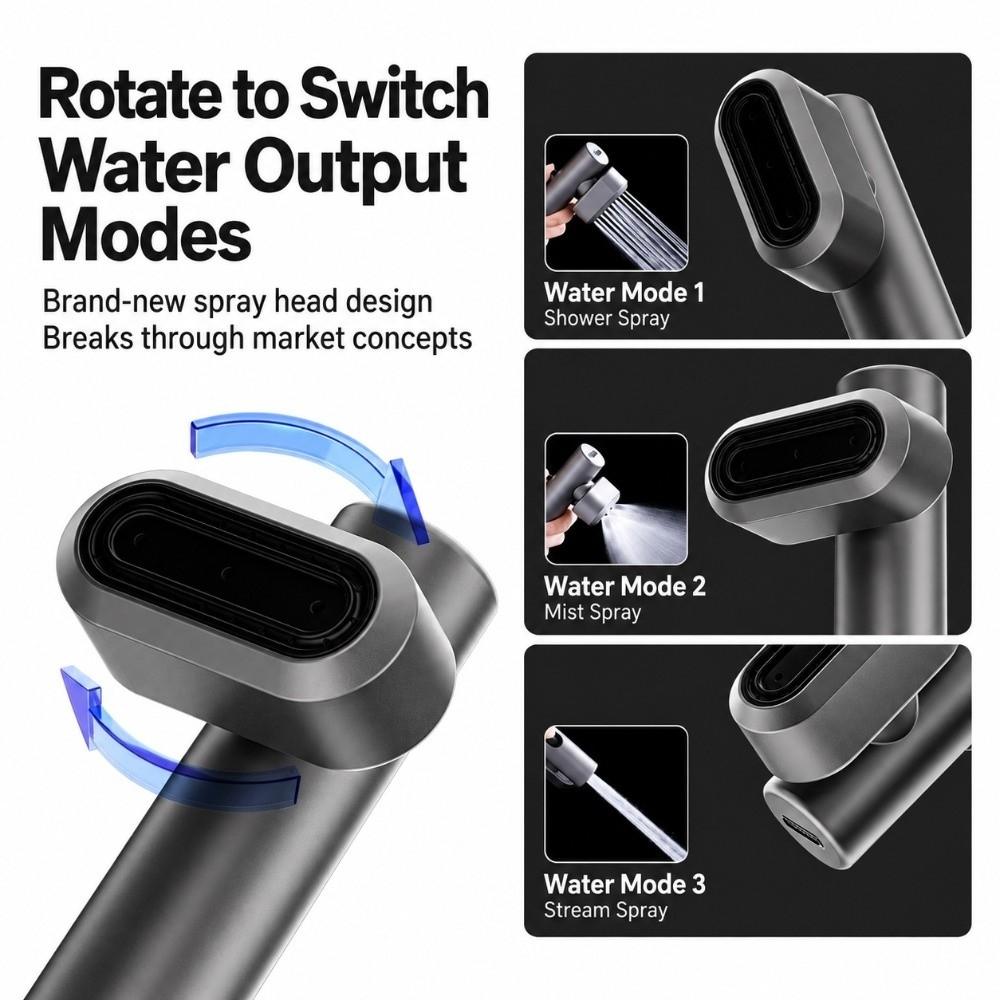Handheld Sprayer Nozzle High Pressure Shattaf Douche Kit Portable Shower Head Bathroom Accessories
