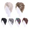 Women African Headwraps Pre-Tied Bonnet Knot Beanie Cap Elastic Bandanas Pleated Muslim Turbans Hat Chemo Covers Cap