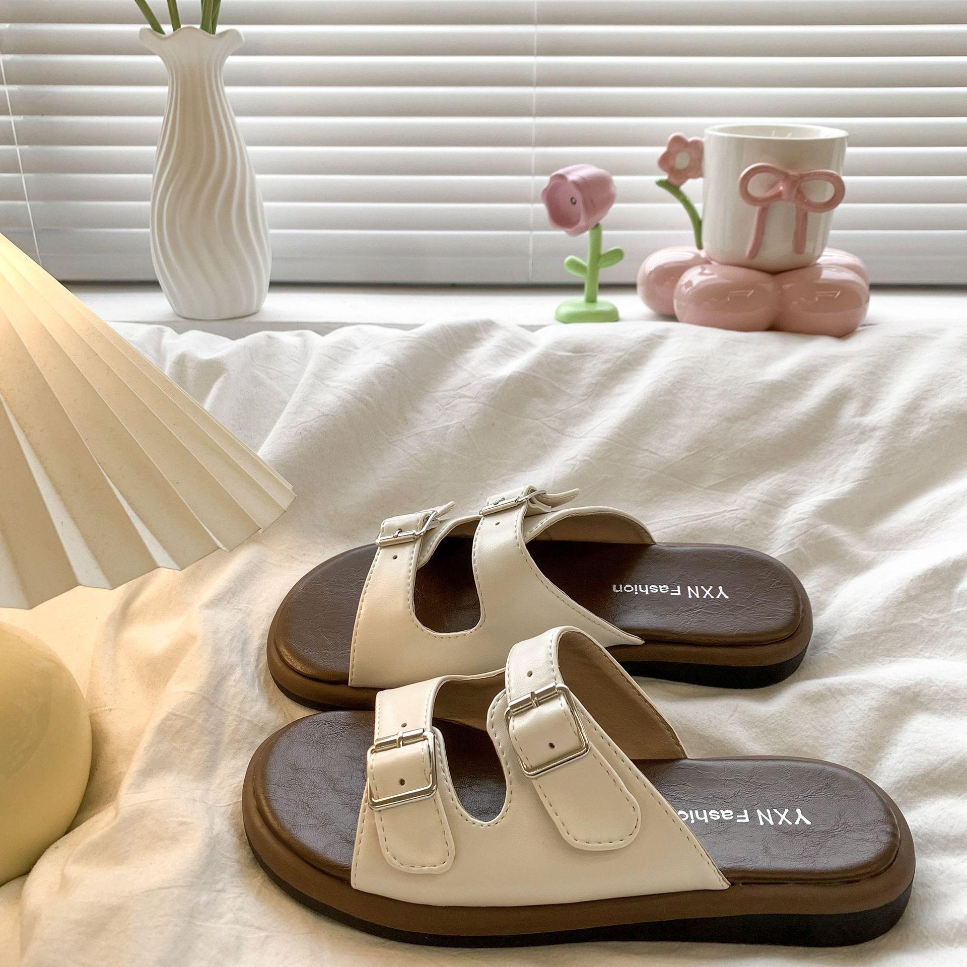 

Fashion versatile high-end silver slippers women s summer new beach sandals platform cool slippers 40 бежевый