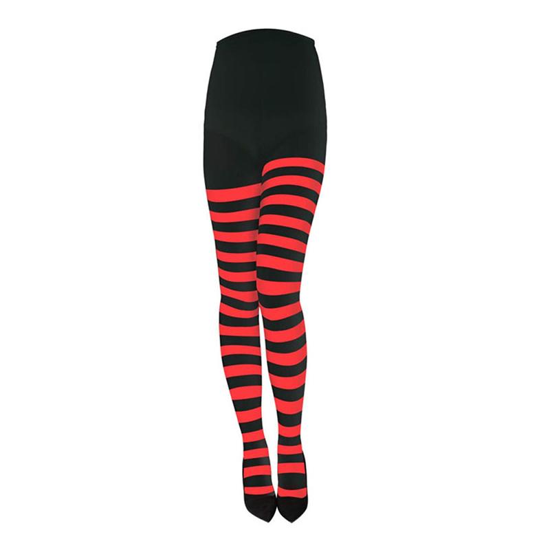 Damen Weihnachten Gestreifte Strumpfhose Voll Lange Strumpfhose Oberschenkel Hohe Strümpfe Für Weihnachtsfeier Make-up Abschlussball Dekoration Cosplay Kostüm