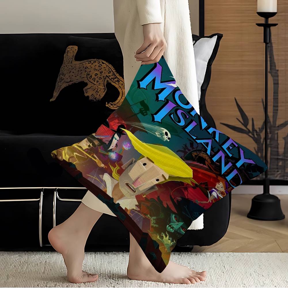 Adventure Decryption Game Mmonkey Iisland Cushion Cover Car Throw Pillow Case For Sofa Car Christmas Gift Xcm Xcm