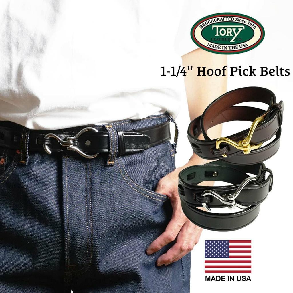 [Tory] [Tory Leather] LEATHER 1-14 inch Hoof Pick Belt BlackNickel 38