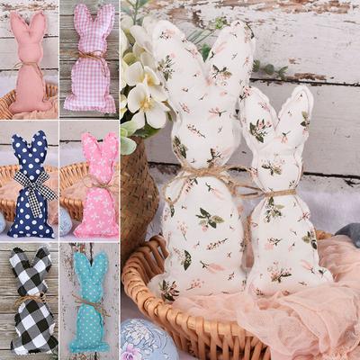 1PC Children's Rooms Toy Cute Fabric Farmhouse Rabbit Simulation Rabbit Ornament Easter Decoration
