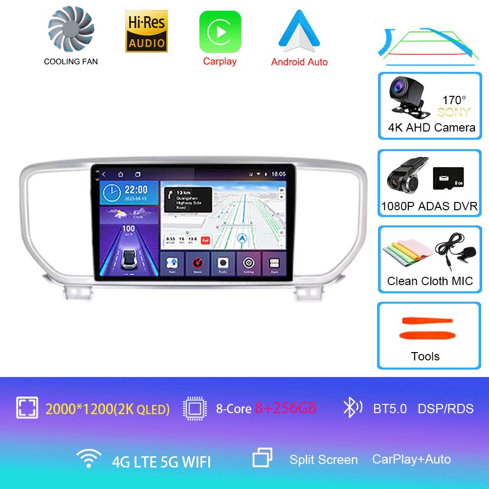 For Kia Sportage 4 QL 2018 - 2022 Car Radio Android 14 Carplay Navigation GPS Multimedia Player stereo wifi+4G Auto BT 360Camera
