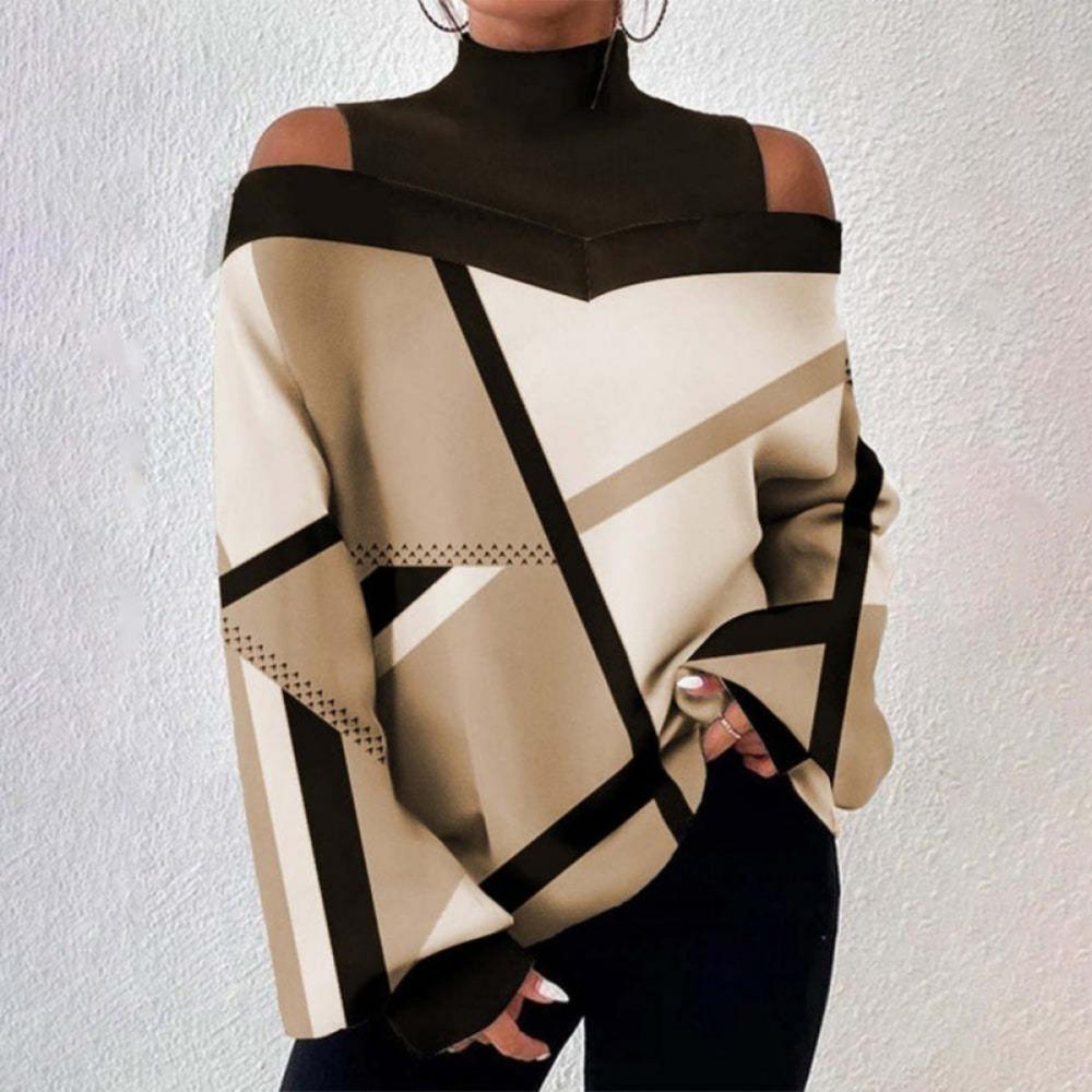 BITCED Women's Fashion Casual Autumn Winter Long Sleeve Half Turtleneck Blouses & Shirts