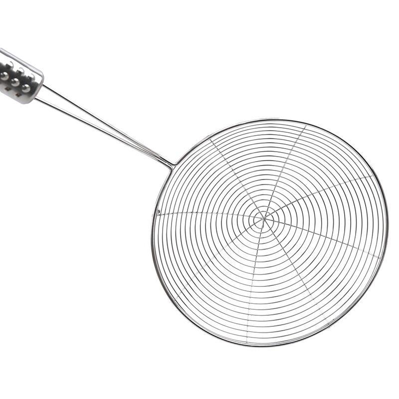 Oval Skimmer Stainless Steel Filter Mesh Oil Pot Food Filter Cookware Colander Fried Filter Kitchen Strainer Baking Cooking Tool for Home Kitchen Use