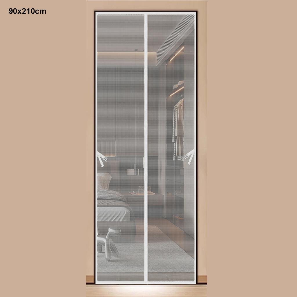 90 x 210cm Magnetic Screen Door Curtain Mesh Insect Barrier No Drilling Privacy Divider for Kitchen/Bedroom