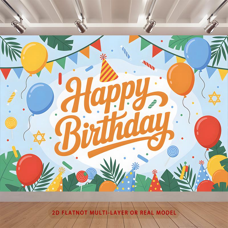 Red Balloon Party Background 1pc - Home Party Decor