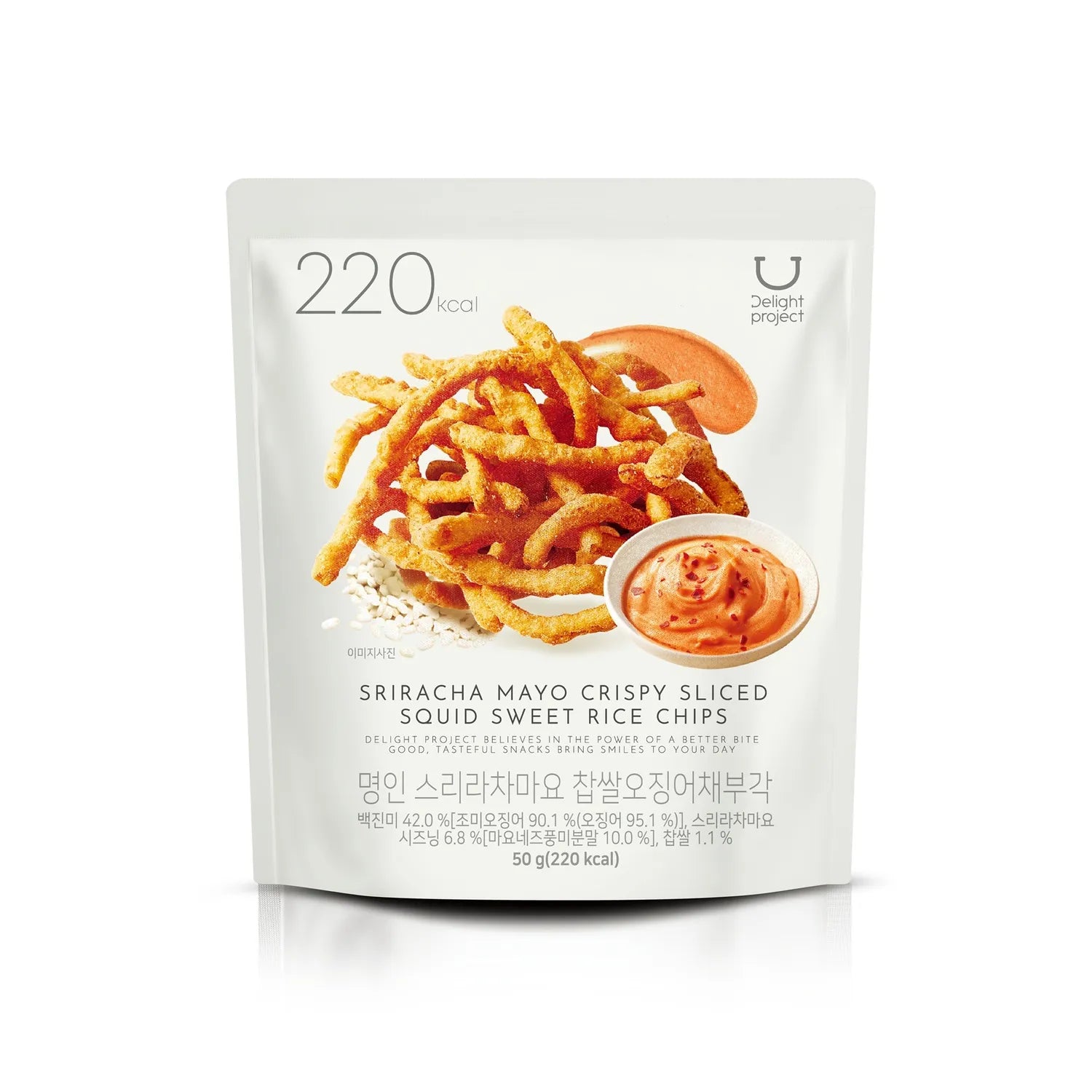 DELIGHT PROJECT Sriracha Mayo Crispy Sliced Squid Sweet Rice Chip 50g/3bag Rice Chip 50g/3bag