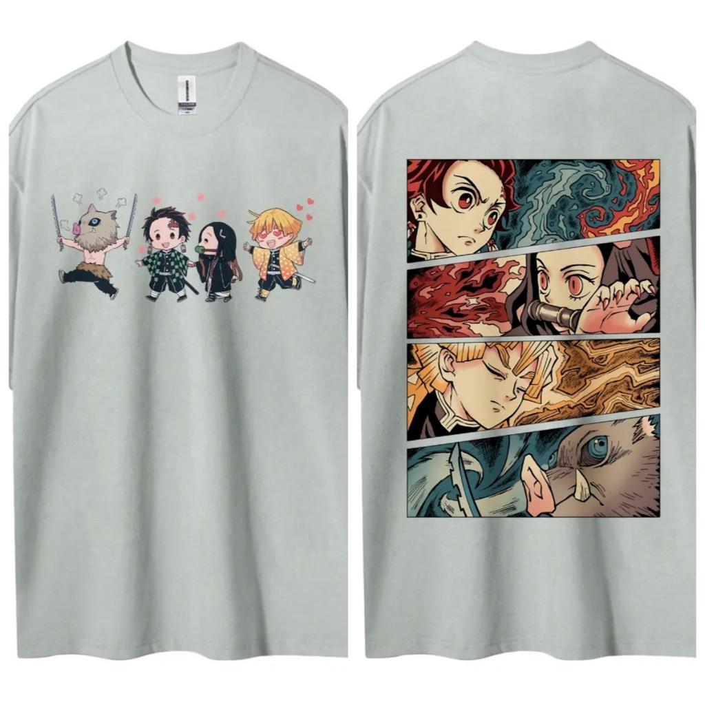 Demon Slayer Japanese Hot-blooded Anime Classic Characters Sports Casual Short-sleeved Comfortable Half-sleeved Popular Top