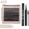 European-American D-Curl Cluster False Eyelashes: 10-18mm Natural, Dense, DIY Segments