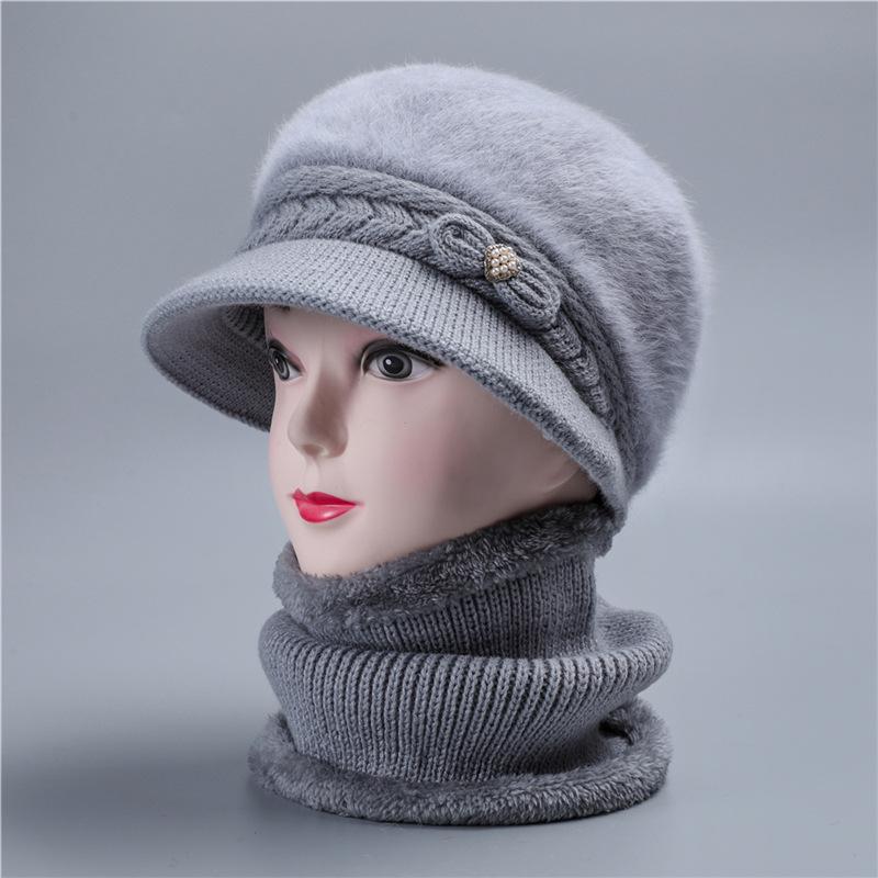 Autumn and winter female rabbit fur wool hat winter velvet warm hat