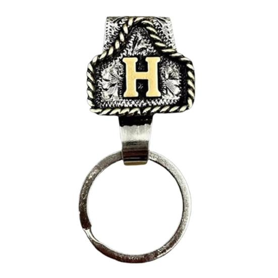 Vintage Letter Keychain Western Cowboy Style A to Z 26 Capital Letters Key Ring Metal Alphabet Key Holder Belt Bag Hanging Decoration Pendant