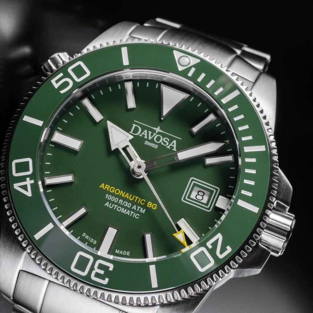 Davosa Argonautic BG Automatic Date 30 ATM Water Swiss-Made Watch, Display, Resistance, Silver, 161.528.07, Men's