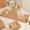 Wooden Serving Platter, Geometric Design Boho Decorative Serving Tray for Fruit, Bread, Vegetables, Multi-use Organizer Tray for Coffee Table, Dinner,