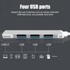 Mini Usb Type C Hub 4Port Adapter Usb3.1Multi Splitter 4In1 Docking Station Ultraslim Superspeed Aluminum For Computer Laptop Pc
