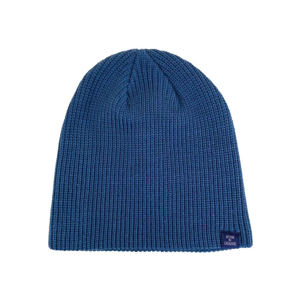 Clape Islamic Beanie Knit Cappuccino Solid Winter Navy Men's Cap, Shallow-Fit, Striped, Short, Lid, Color, Spring, Summer, Autumn, (KH33 - Blue)