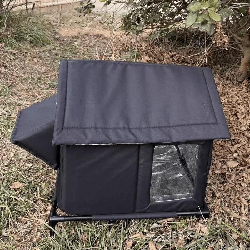 1SET Winter Outdoor Pet House - Heavy Duty Oxford Shelter with Security Fence, Weather Protection, Outdoor Pet Shelter