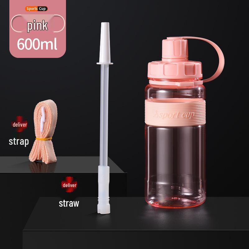 Stor Kapacitet Utomhus Sportvattenflaska med Sugrör - Stöttålig, Bärbar, Anpassningsbar Plastmugg