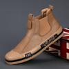 New Spring Men's Shoes High Top Men's Shoes Men's Casual Leather Shoes Plus Velvet Warm Two Cotton Shoes Men's Winter Shoes Martin Boots