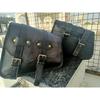Combo Of Black Vintage Δερμάτινη τσάντα 3 σέλων για μοτοσικλέτα Panniers Πλαϊνή τσάντα εργαλείων