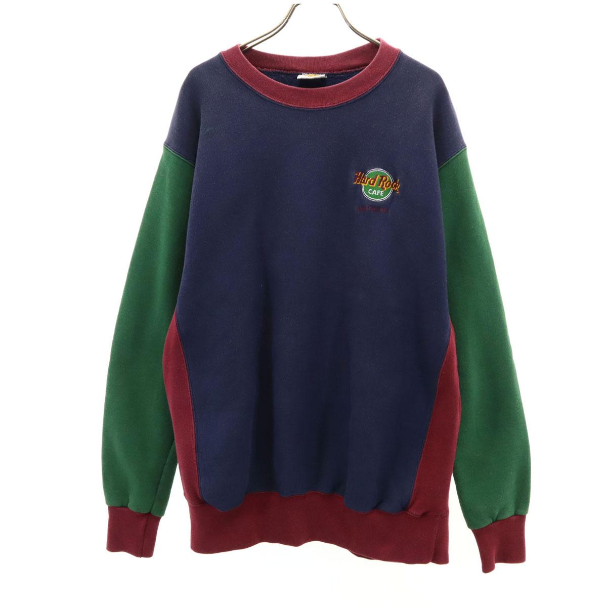 

HARD ROCK CAFE 90s Made in USA Old Long sleeve sweat trainer Back brushed Men s Used