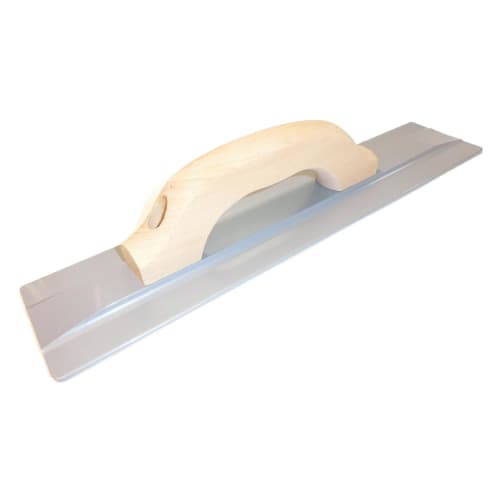 Domaya Supervised Concrete Trowel, Magnesium Float, for Concrete Finishing, Professional Use, U-Style (457mm x 89mm, Wood Handle)