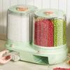 5-Grid Rotating Grid Grain Rice Dispenser Sealed Cereal Separate Bucket Dry Food Container Round Rice Storage Tank Storage Box