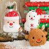 HEADS XMS-KBS (10 count) Fluffy Drawstring Bags, Pop Animal Christmas Santa Claus Design, Red, 14.5 x 17.5 x 3 cm