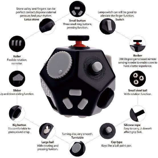 Mini Finger Cube Toys,Sensory Fidget Toys Relief Stress and Anxiety Depression Anti for Childens and Adults with ADD,ADHD,OCD,Autism(Black)