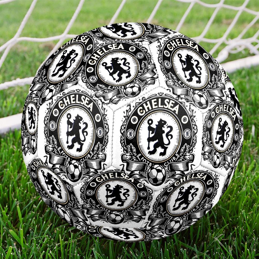Chelsea F.C Print Size 5 Soccer Ball, Standard Match Football for Sports Game and Team Practice, Ideal Gift for Soccer Fans