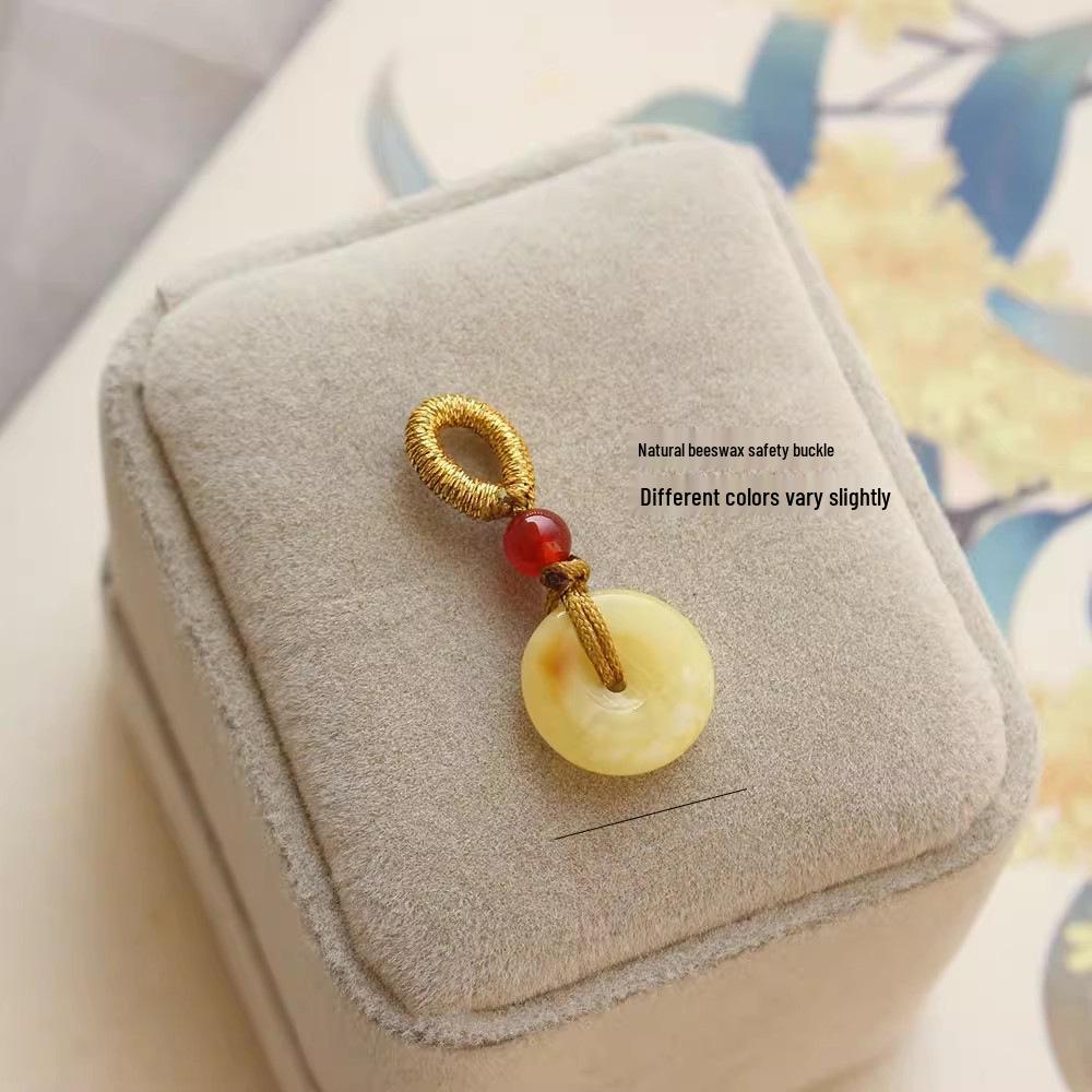 Браслет-подвеска «Мирная пряжка» из пчелиного воска с аксессуарами из плетеного шнура ручной работы