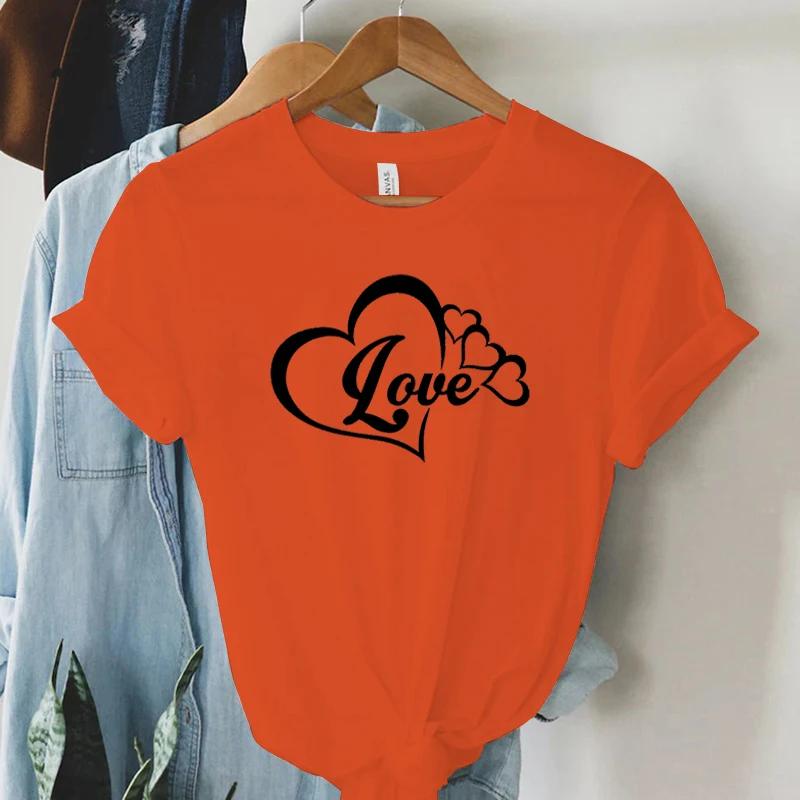 Lover Heart Graphic Summer T Shirts Women Hearts Gift Short Sleeve Tshirt Round Neck Classic Tops Lover Heart Essential Tshirt