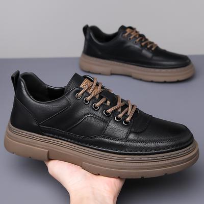 Modne męskie skórzane buty casualowe luksusowe sznurowane buty Oxfordy Buty na platformie 2024 Modne oddychające klasyczne mokasyny Zapatos Hombre