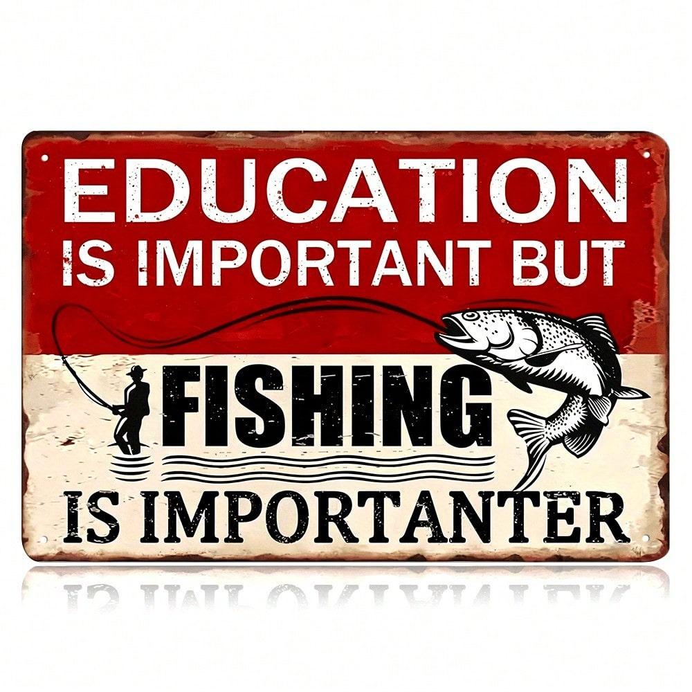 

Vintage Metal Fishing Sign Man Cave Wall Decor Garage Bar 20x30 разноцветный