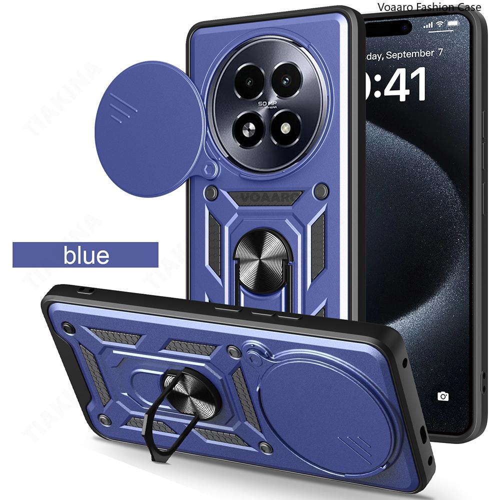 Slide Lens Armor Funda for Realme 13 Plus 5G Case Magnetic Ring Stand Cover for Realme 13 Pro 5G China P1 Speed 5G Global Case