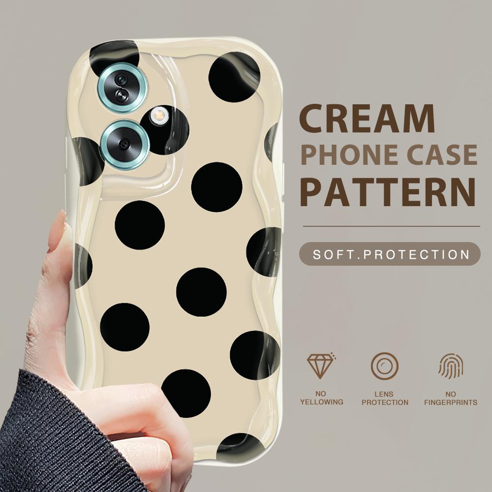 

Милый мультяшный узор, кремовая текстура, мягкий силиконовый чехол с волнистыми краями, чехол для телефона для OPPO Reno Realme Realme Note 60X