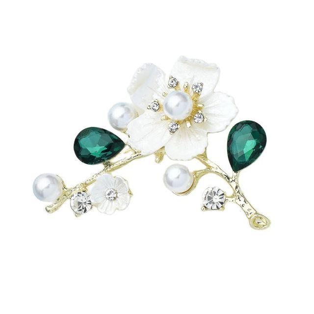 Wuli &Baby Shell Plum Blossom Flower Brooches For Women Wedding Office Brooch Pins New Year Jewelry Gifts