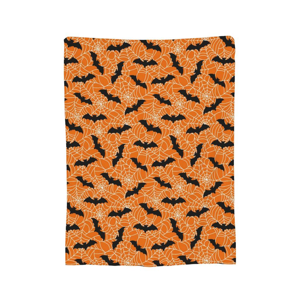 Cartoon Bat Halloween Gothic Blankets Fleece  Winter  Portable Lightweight Thin Throw Blanket for Bed Bedroom Rug Piece