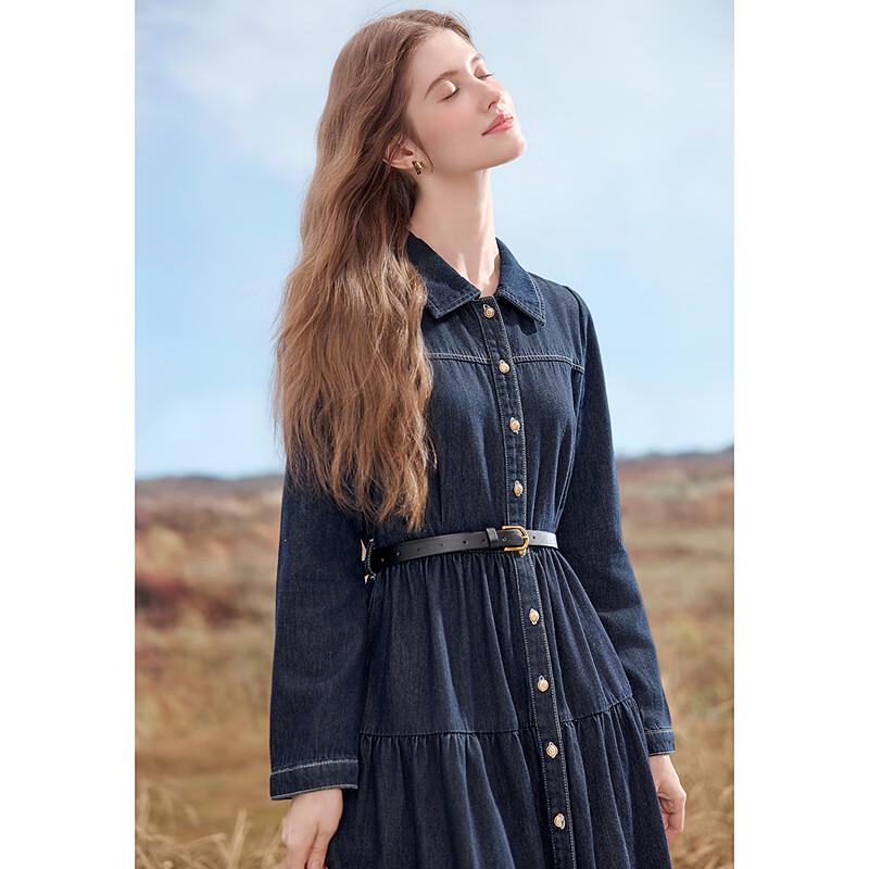 Betu Women's Belted Denim A-line Dress