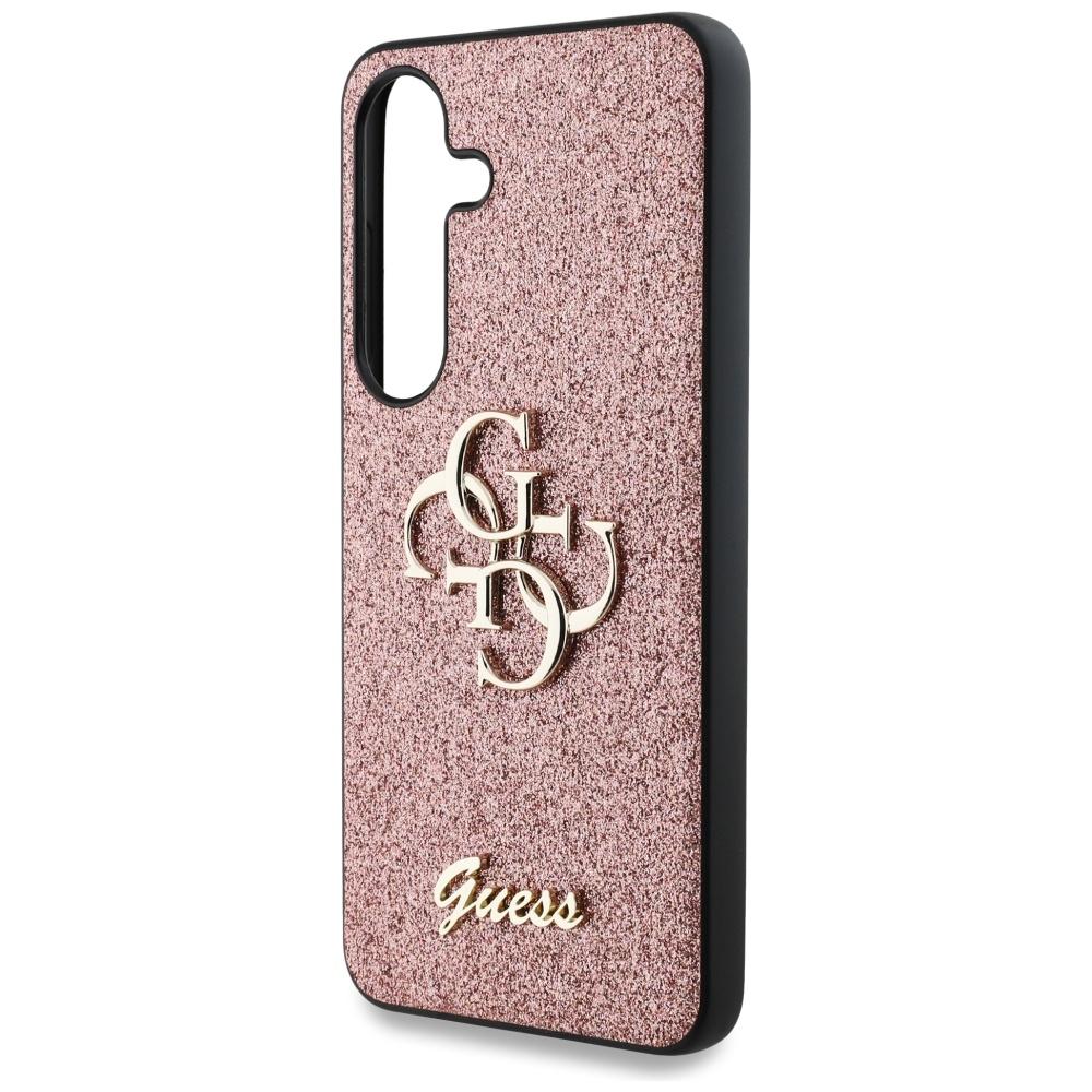 Etui Guess Fixed Glitter Big 4G Metal    Logo Do Samsung Galaxy S25 Różowy