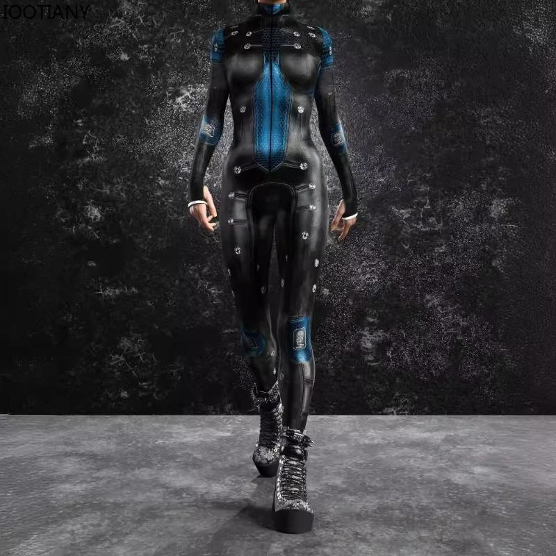 Ny Halloween Mekanisk Rustning Jumpsuit Cyberpunk Rustning Kriger Cosplay Kattedrakt 3d-trykk Voksen Zentai-drakt Karnevalsparty Sett