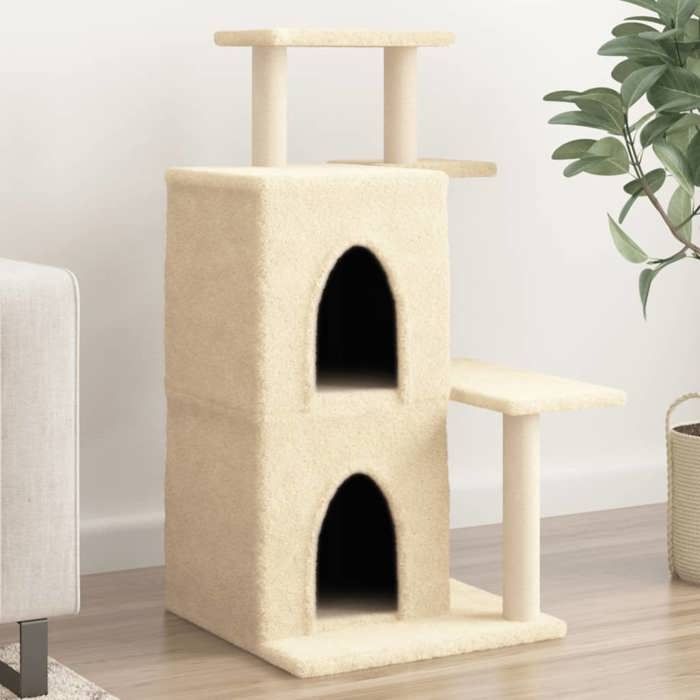 VidaXL Arbre à chat avec griffoirs en sisal crème 97 cm 172112
