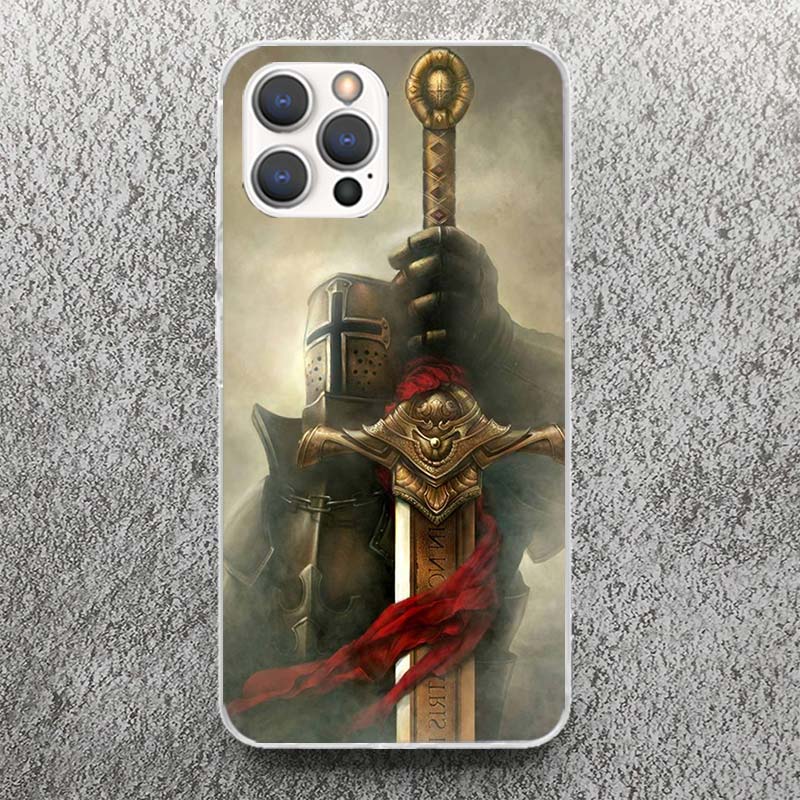 Knights Templar Crusades Phone Case For iPhone 17 16 15 14 13 12 11 Pro Max Mini Plus Air 7 SE 8 Soft Silicone Print Shell Funda