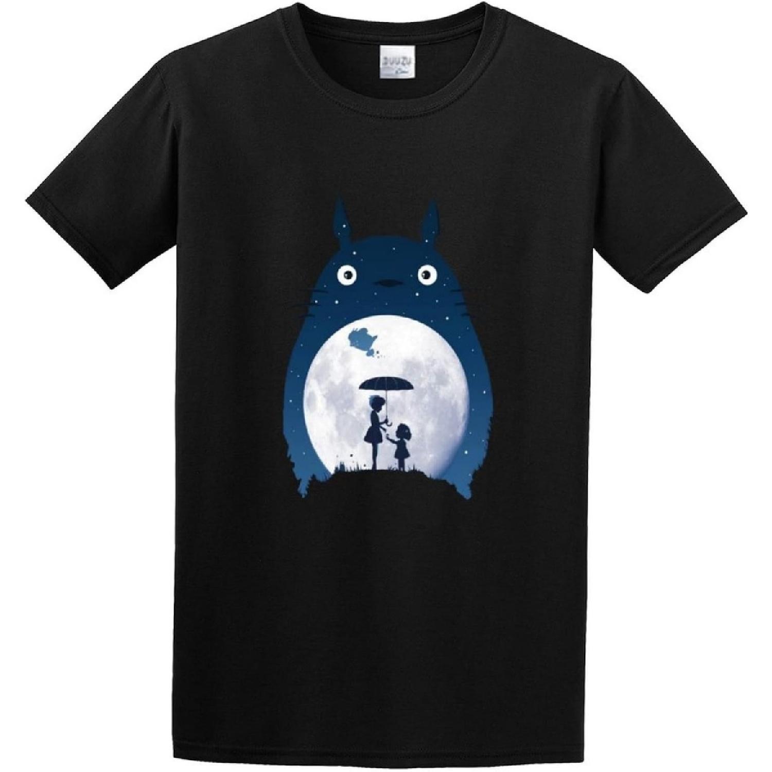 yingna Satsuki and Mei My Neighbor Anime Unisex 100% Cotton Short-Sleeve T-Shirts Black S