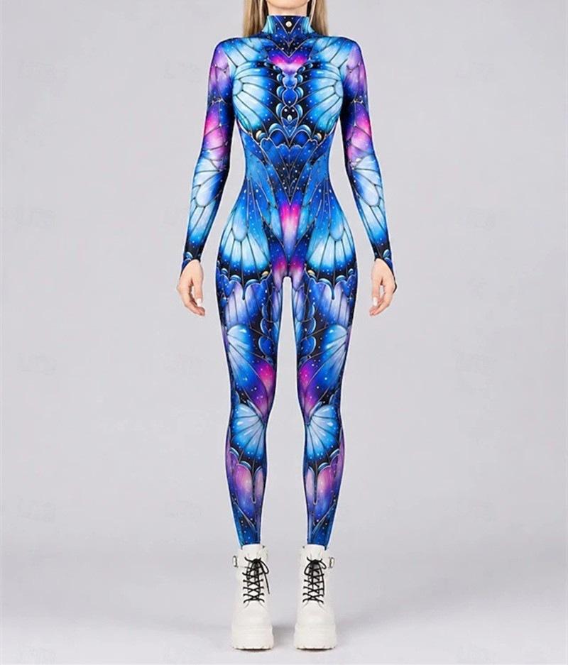 Women Men Agate Abstract Graffiti 3D Printed One-piece Jumpsuit Adults Halloween Cosplay Cosumes for Stage Performance Outfit