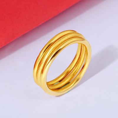New Ring Couple Ring Three Lives Three Generations Sand Gold Pure Copper Gold-plated Ancient Law Inheritance Ring Ring